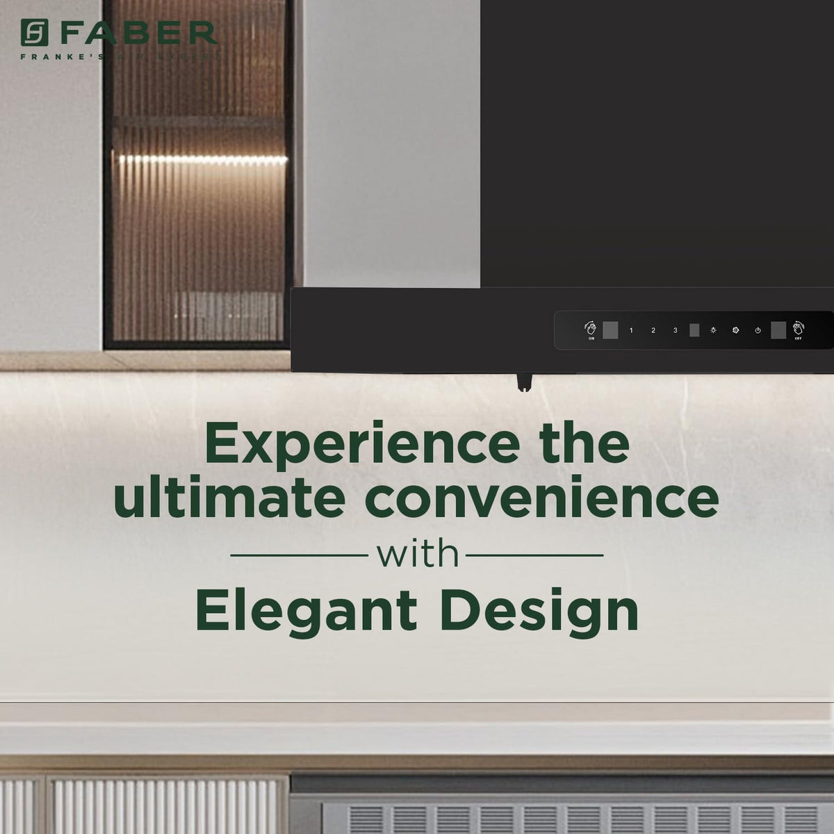 Faber 60 cm 1000 m³/hr T-Shape Kitchen Chimney | Baffle Filter | Touch Control || 12 Years warranty on Motor|| Motor- 25