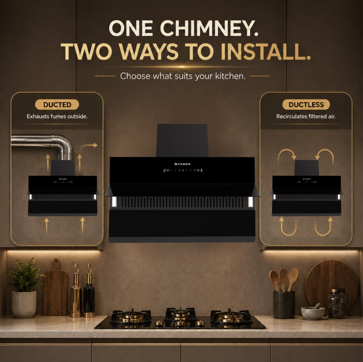 Faber Energy 90cm 1500m³/hr BLDC Autoclean Chimney|9 Speed Silent Hood|Energy Efficient|Filterless |Touch&Gesture Contro
