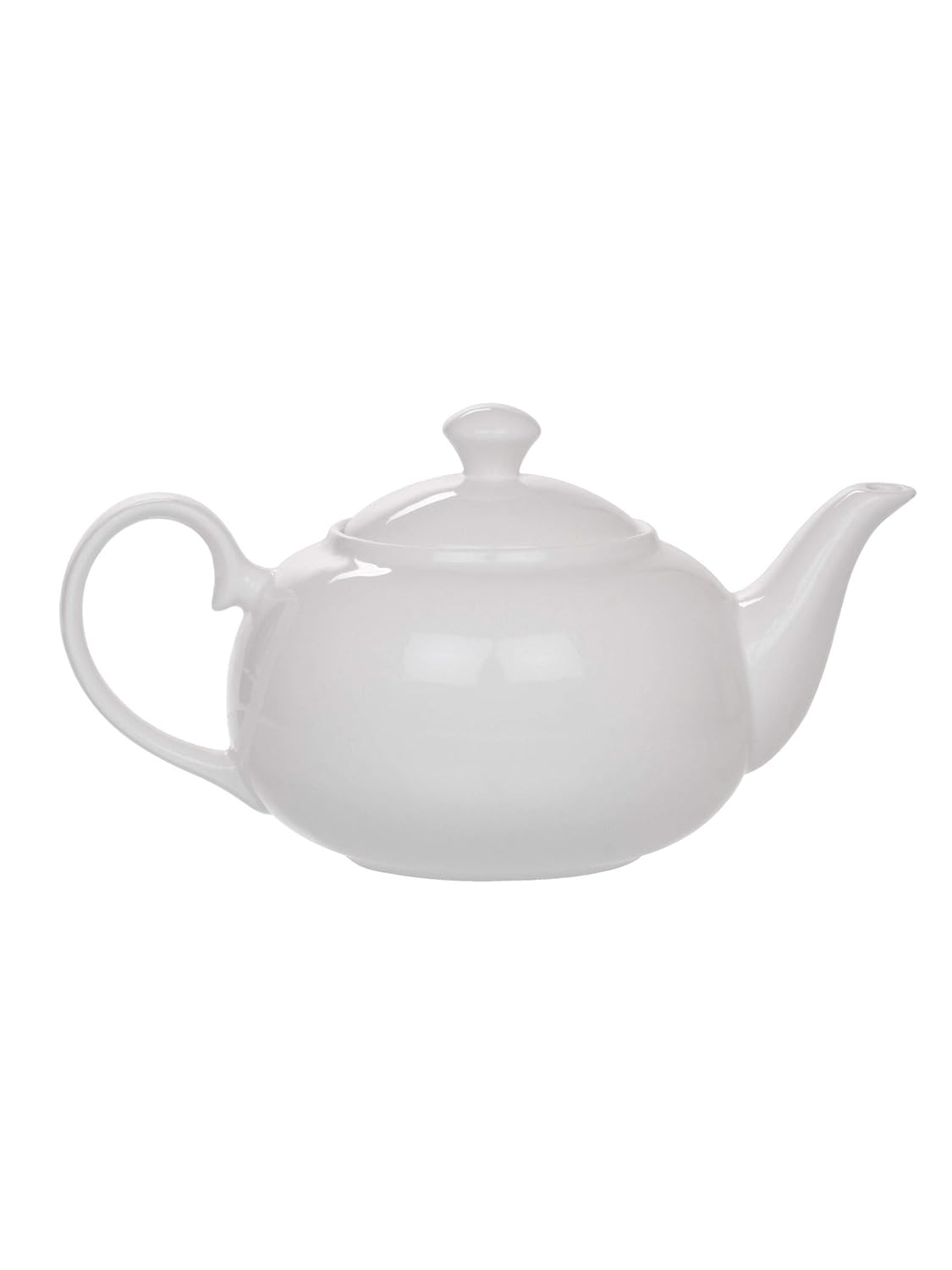 Clay Craft Basics White Fine Ceramic Tea Pot/Seving Kettle, Coffee Pot - 1000 ml - 1Pc