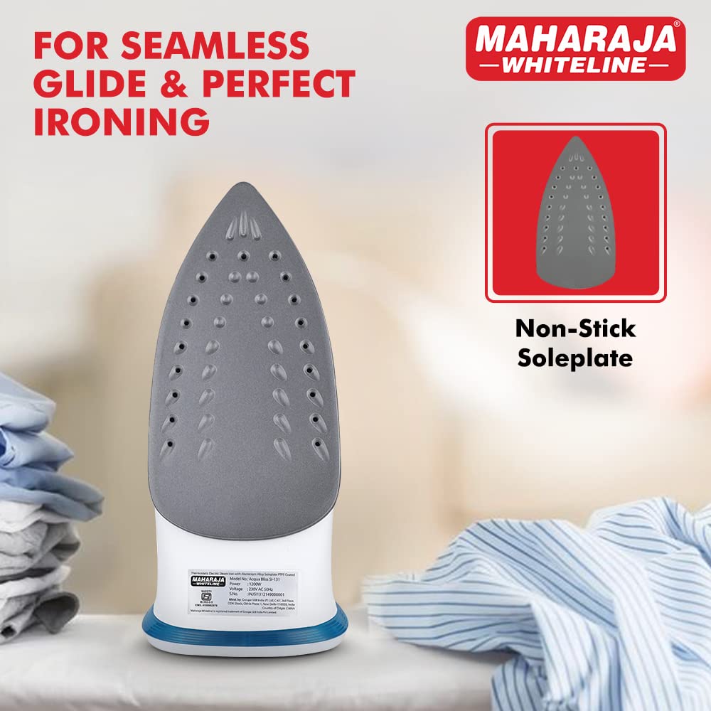 Maharaja Whiteline Acqua Bliss Steam Iron, 1200W - SI-131 (Blue & White)