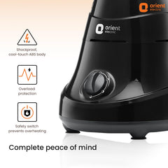 Orient Electric Super Power 750W mixer grinder with Juicer | 4 Jar with 3 stainless steel multipurpose jars & Juicing jar with Filter | Longer life balanced coil motor|5 years motor warranty by Orient