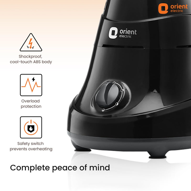 Orient Electric Super Power 750W mixer grinder with Juicer | 4 Jar with 3 stainless steel multipurpose jars & Juicing jar with Filter | Longer life balanced coil motor|5 years motor warranty by Orient