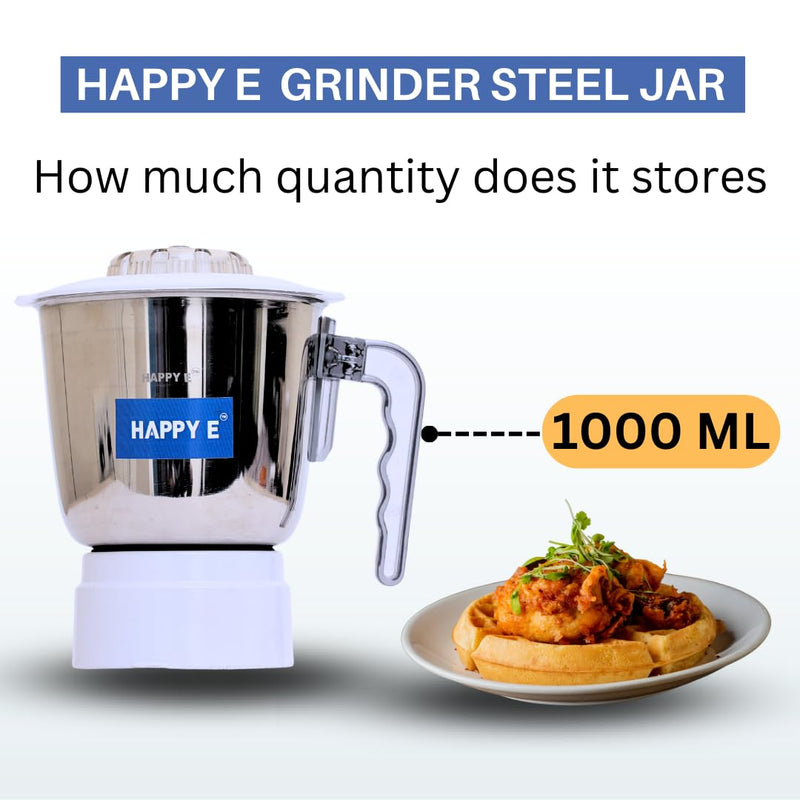 Jar Combo: 400 ml + 1000 ml + 1500 ml Plastic (Transparent) | Compatible with Sujata Mixer Grinder
