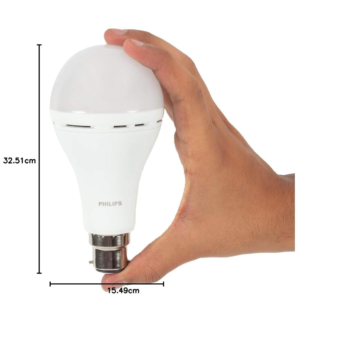 Philips B22 Stellar Bright Rechargeable Emergency Inverter LED Bulb, 8W + 12W Emergency Bulb