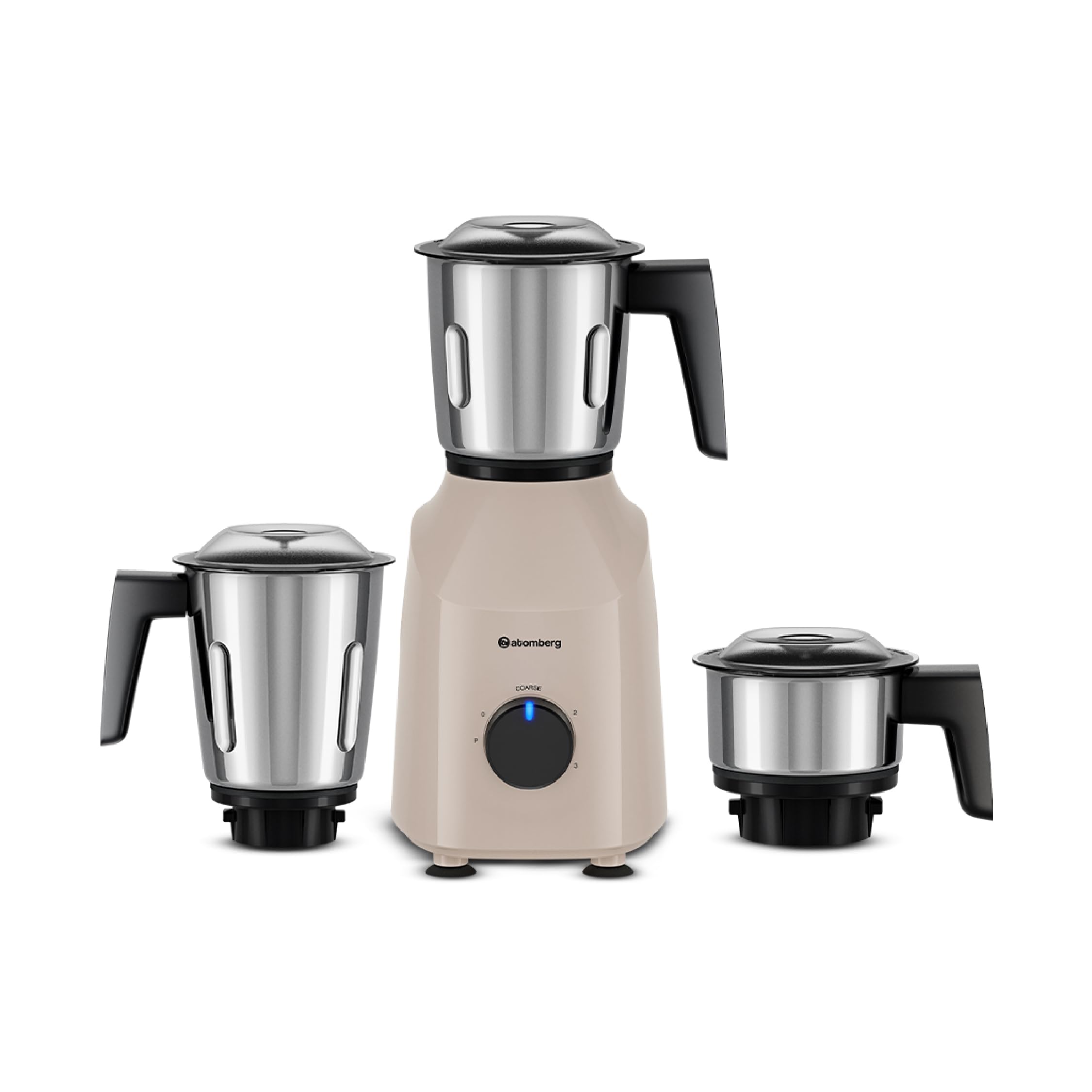 Atomberg Xiana 750 Watt Mixer Grinder | 3 Multipurpose Stainless Steel Jars | Coarse Mode for Silbatta-like Textures | Powerful Intelligent Motor | Easy Fault LED Indication | Fiery Red