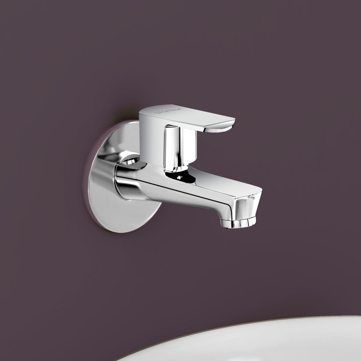 Plantex Water Tap for Bathroom with Water-Saving Tap/Wall Mount Bib Tap with Wall Flange and Teflon Tape/Brass Spindle Basin Tap for Home (CRM-1281-Mirror Chrome Finish)-1