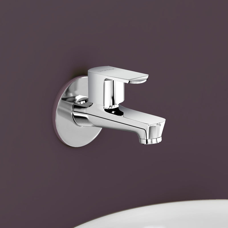 Plantex Water Tap for Bathroom with Water-Saving Tap/Wall Mount Bib Tap with Wall Flange and Teflon Tape/Brass Spindle Basin Tap for Home (CRM-1281-Mirror Chrome Finish)-1