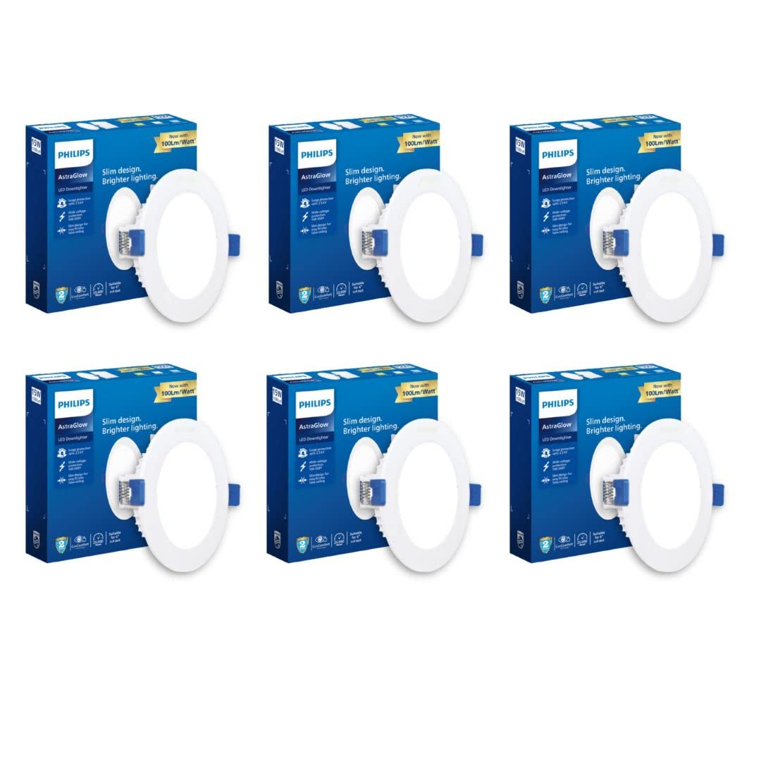 Philips Astra Glow 15-watt Round LED Downlighter (Pack of 6)