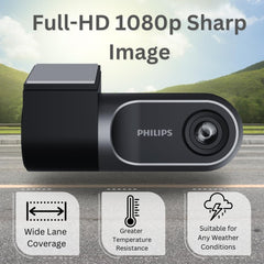 Philips GoSure 3101 Dashcam for Car with 32GB SD Card