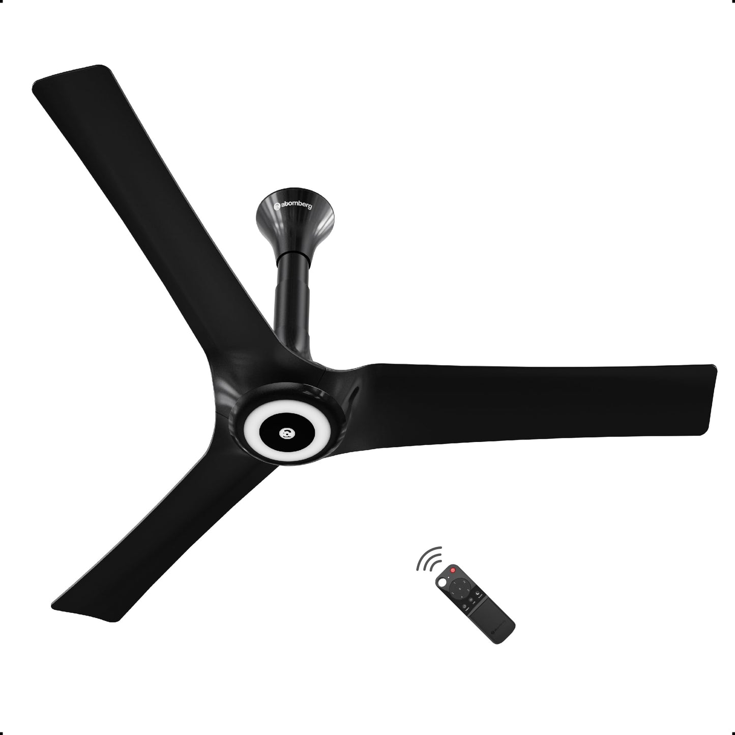 atomberg Aris Starlight BLDC Ceiling Fan 900mm Best-in-class Air Delivery Smart IoT Remote Silent Operation LED Underlight | BEE 5star | 3 Year Warranty Stellar Black (Dark Teakwood)