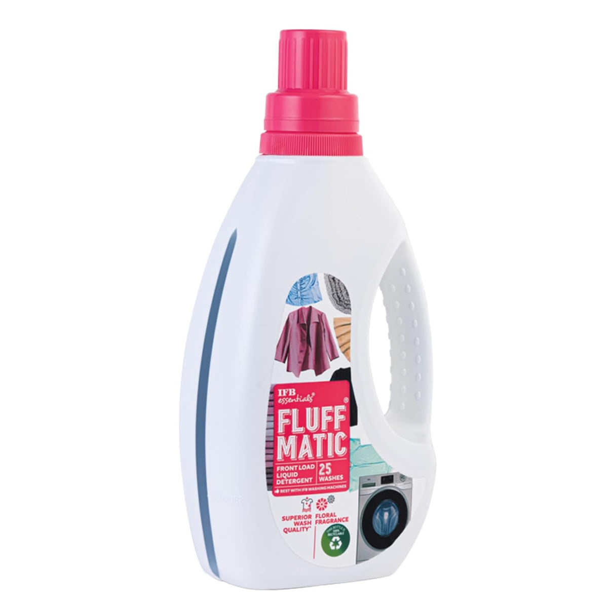 IFB Essentials Fluff Matic Front Load Liquid Detergent - 880ML | Removes Tough Stains | Concentrated Formula for Extra W