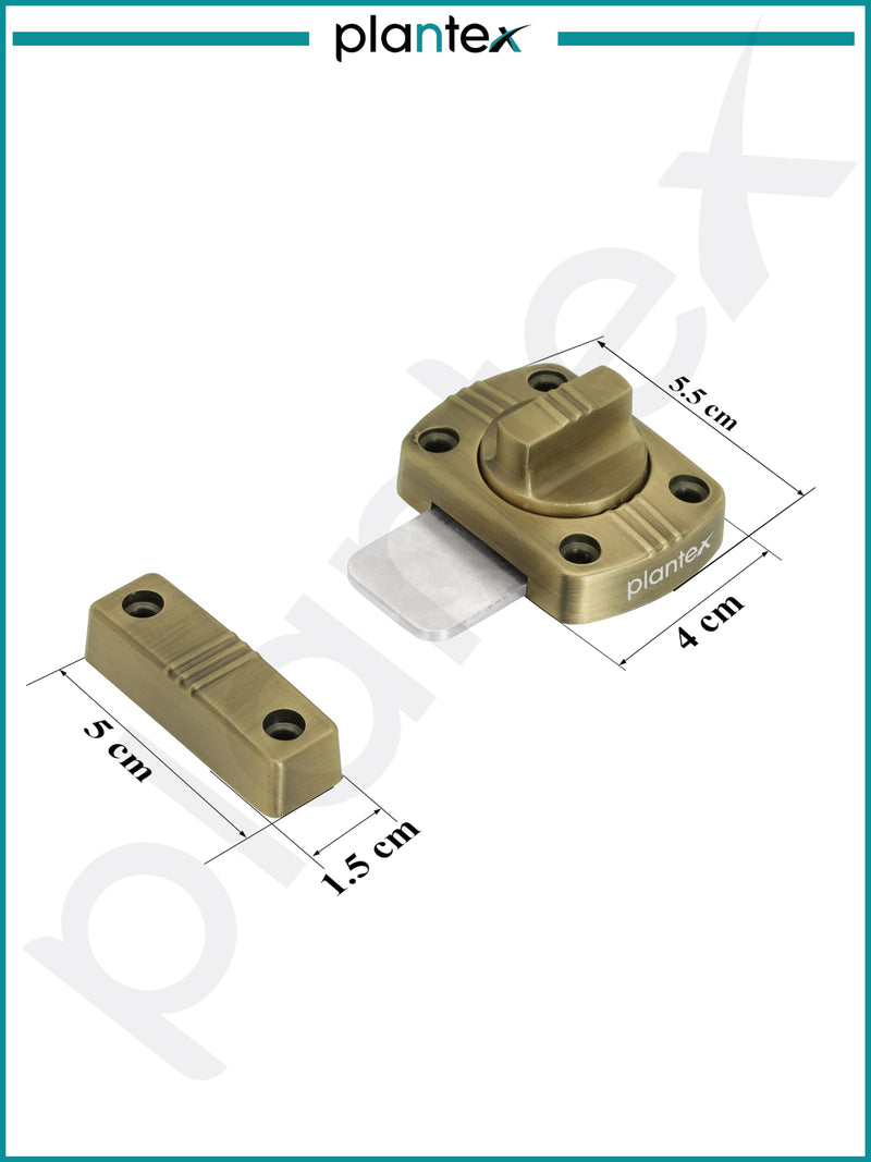 Plantex Bathroom Door Latch/Heavy Duty Zinc Latch for Bathroom/Latch Lock for Main Door/Door Stopper/Baby Latch for Door -Pack of 1 (Brass Antique)-3
