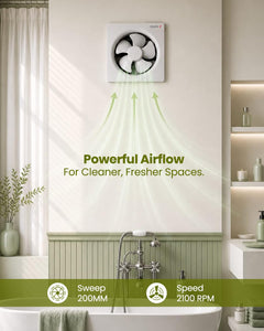 Sujata 200 mm Premium Exhaust Fan for Kitchen, Bathroom & Office - EPB81HS (High Speed) - White