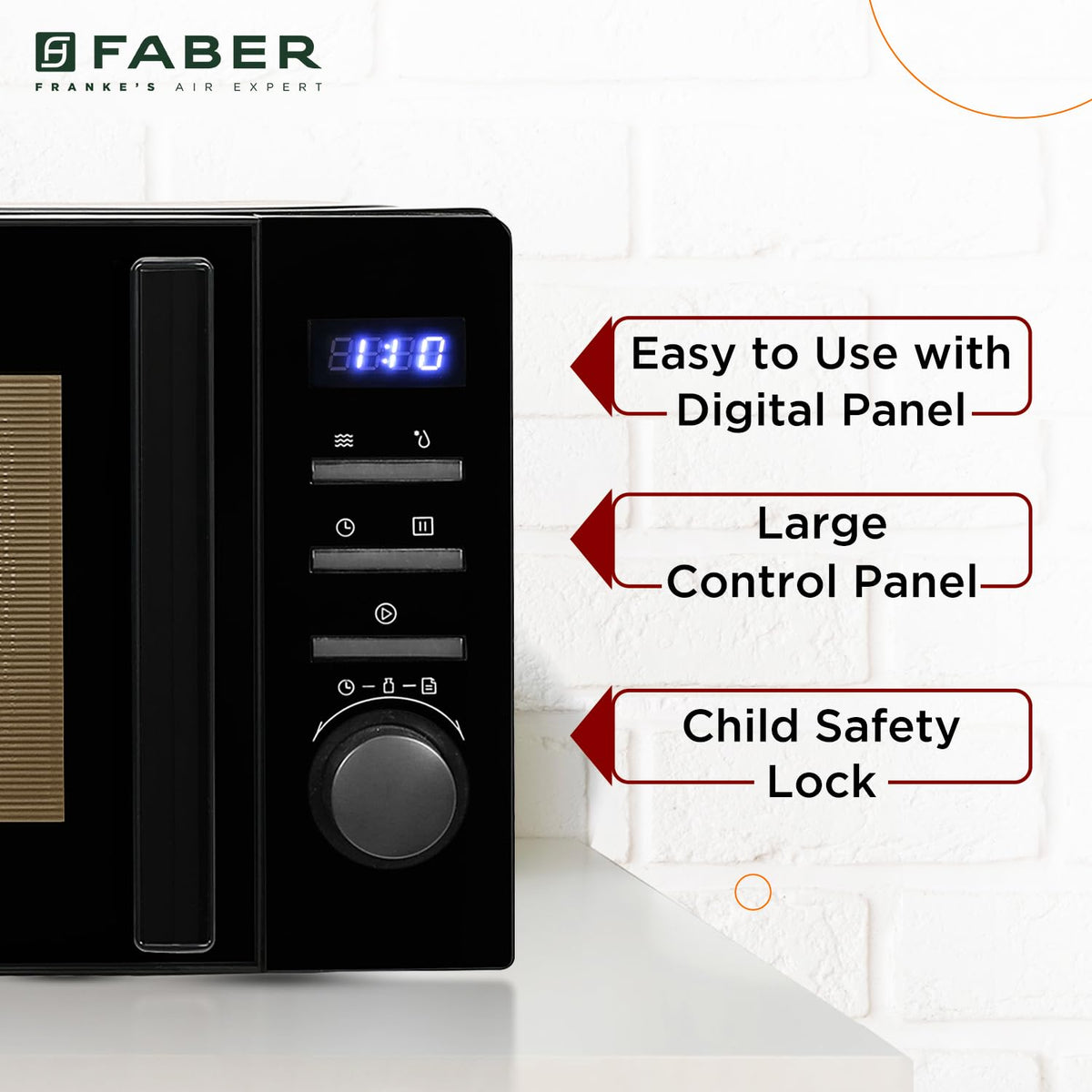Faber FMW Instacook 30C Standalone 29L Microwave Oven |900W|10 Auto Cook Menu|Digital Panel|Reheat & Defrost|Glass Turnt