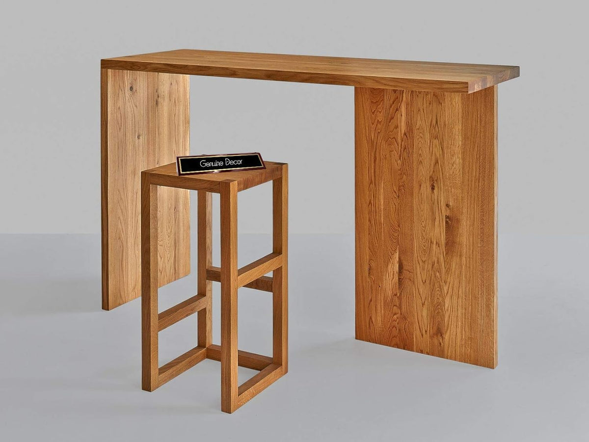 Saddle-Seat Kitchen Counter Stool Set of 2, Sheesham Wood, Rustic Farmhouse Design with Sturdy Footrest, Bar St