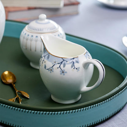 Magique by The Wishing Chair x ClayCraft : River of Flowers Ceramic Teaset 15-Piece | Teapot, Cups & Saucers, Sugar & Milk Pot | Elegant Floral Tea Set for Home High Tea Gifting Weddings Parties