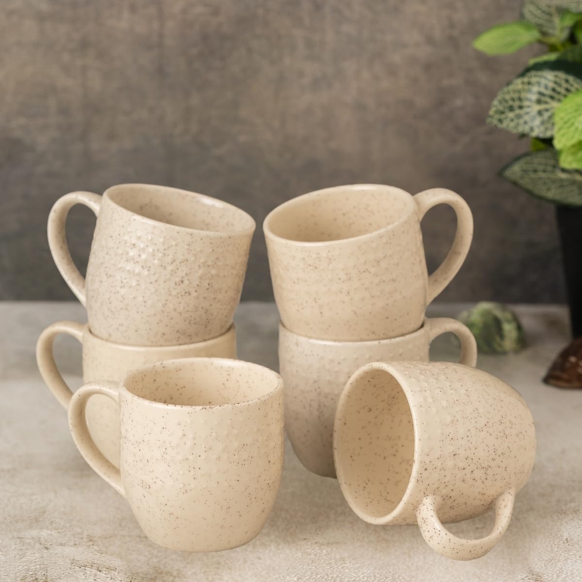 Clay Craft Fine Ceramic Apex Brown Cups & Saucer, Set of 12, Cups for Tea & Coffee, Gift Set, Elegant Design for Home and Kitchen and Can Be Gifted to Your Loved Ones On Any Occassions