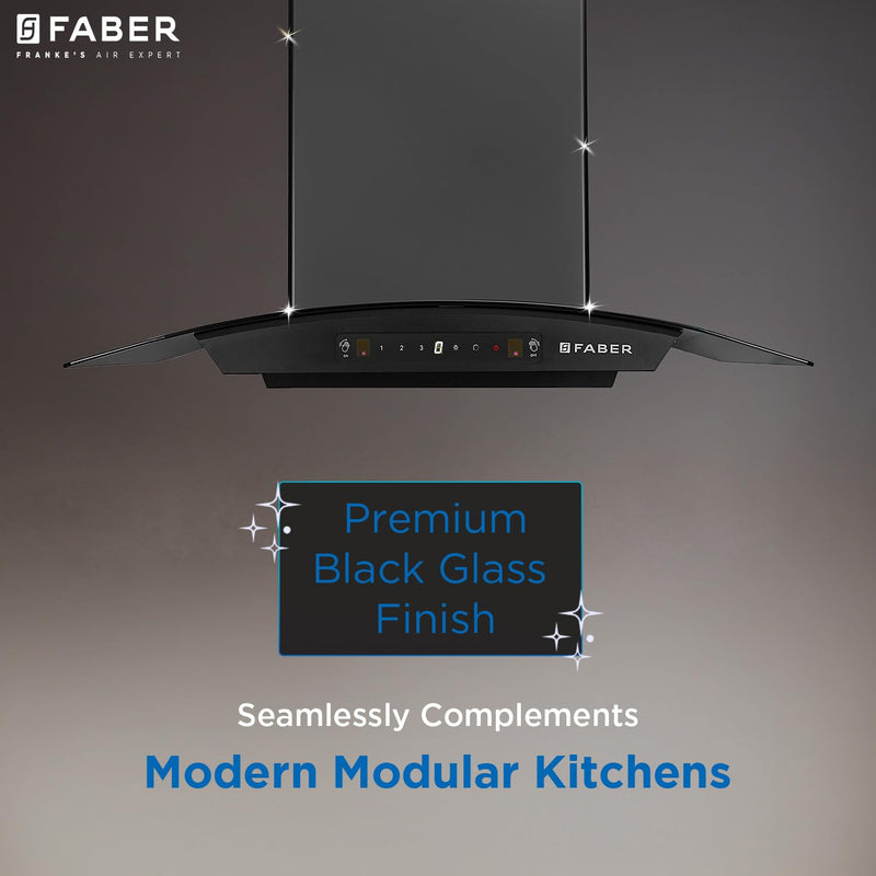 Faber Hood Venice 75 cm 1200 m³/hr Autoclean Curved Chimney| Filterless with Oil Collector |8 Yrs Motor & 2Yrs Comprehen