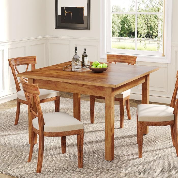 Square Dining Table with Solid Wood Legs 4 Seater for Hall-Way | Kitchen | Bedroom | Living Room 39.4" x 39.4"x