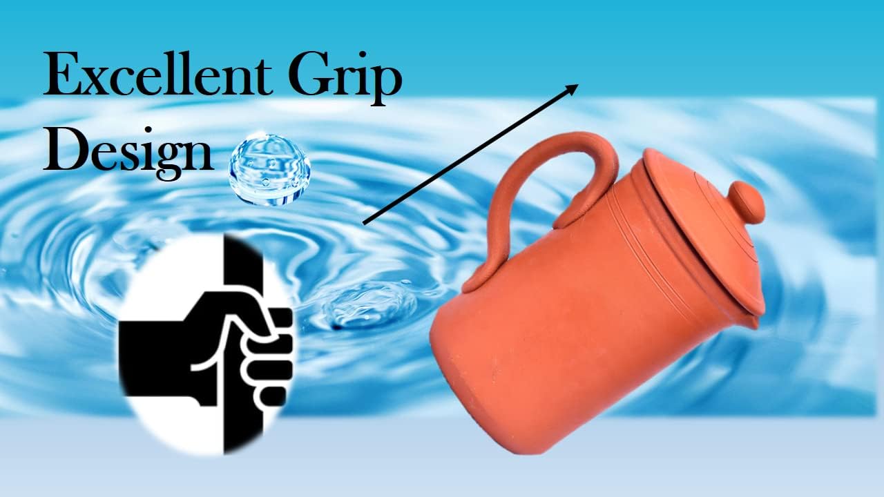 Clay jug for wateClay Water Pot with lid Pitcher Carafe(1500 ML)