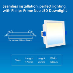 Philips 15W Square Wi-Fi Smart Led Ceiling Light for Home with Music Sync Function