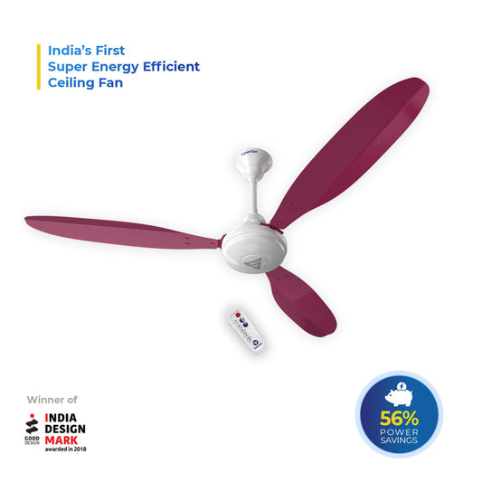 Superfan SuperX1 1200mm BLDC Ceiling fan for Home | India&#39;s 1&#39;st BLDC fan| BEE 5 Star Rated Energy Efficient BLDC Fan| 5 Year Warranty (Pink)