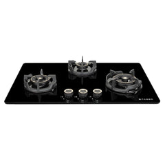 Faber 75Cm 4 Burner Hybrid Hob/Cooktop|Auto Ignition|Brass Burner|Flame Failure Device|Glass Matt Finish|Metal Knob|1Yea