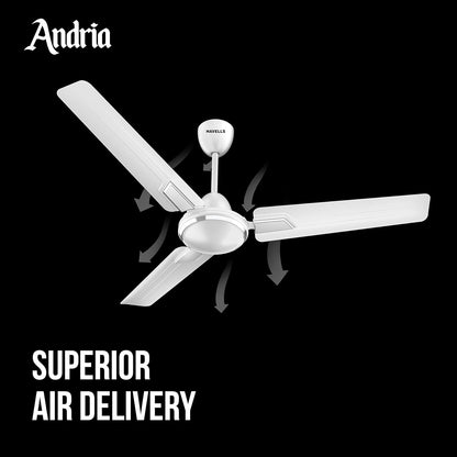 Havells Andria 1200mm Ceiling Fan (Pearl White), Standard
