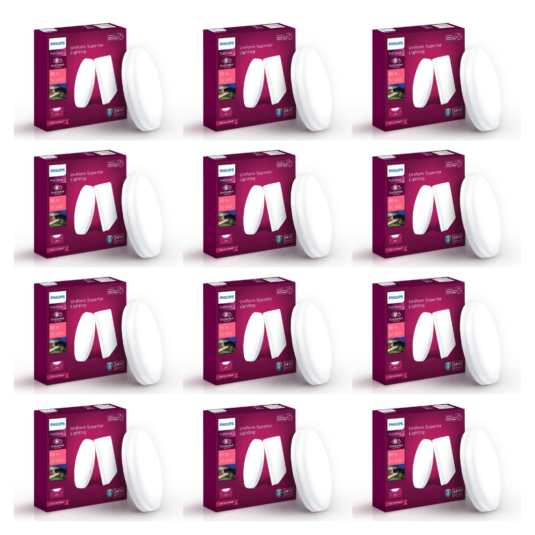 Philips 24-Watt Round Surface LED Downlighter (Pack of 12)