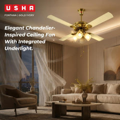 USHA Fontana Lotus 1230mm Ceiling Fan with Decorative Lights-2