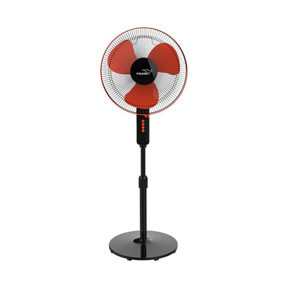 V-Guard Esfera STS Plus Pedestal Cum Table Fan | Versatile 2-In-1 Operation | 1350 RPM Motor | Customisable Tilt And Oscillation Control | Red Black | 40 cm (400mm)