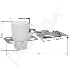 Plantex Brass Soap and Brush Holder/Soap Dish/Tumbler Holder/Bathroom Accessories (Chrome-Silver)-3