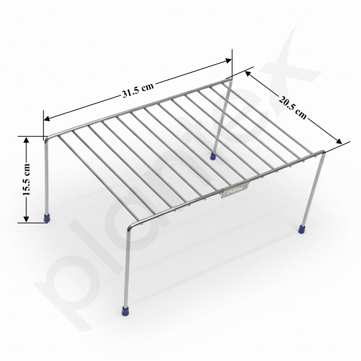 Plantex Stainless Steel Kitchen Shelf Organisers/Shelf Divider for Kitchen Storage/Cabinet Organiser/Plate Stand/Dish Rack - Pack of 2 (Chrome)-4