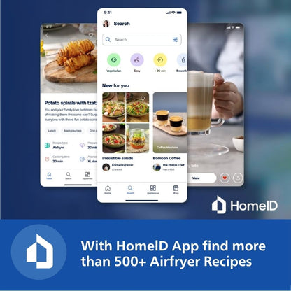 PHILIPS Air Fryer NA120/00, uses up to 90% less fat, 1500W, 4.2 Liter, with Rapid Air Technology (Black), Large