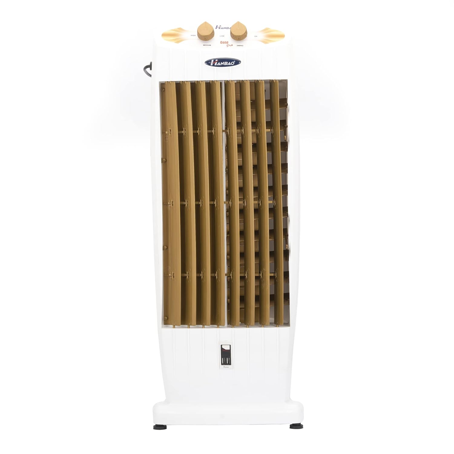 HANBAO Dual USB Charging Port High-Speed TOWER FAN, TOP safety motor, 3 Speed - 4 Way Air Deflection, High Air delivery @ 2250 m3/hr, Hi-speed & powerful, GOLD PRO 18 months Warranty