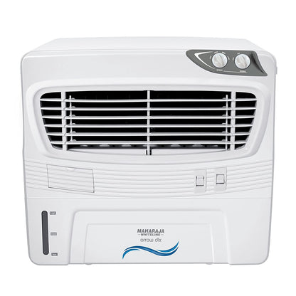 Maharaja Whiteline Arrow Deluxe Personal Air Cooler | 50 Litre Water Tank | High Delivery Rate of 2500CMH | Air Flow of 10.67 Meters | Air Cooler | 715x595x615 mm | White and Grey | 2 Yr Warranty