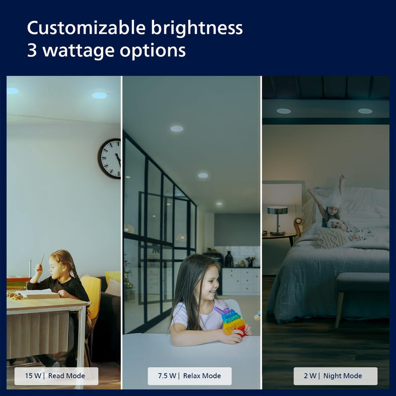Philips Ultra Glow Dimmable 15-watt Round Ceiling Light (Pack of 4) (Cool Day Light, B0DQ5QTGPL)