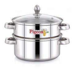 Pigeon Steamer Pot 2 - Tier (18 cm) Stainless Steel Steamer (2 L)