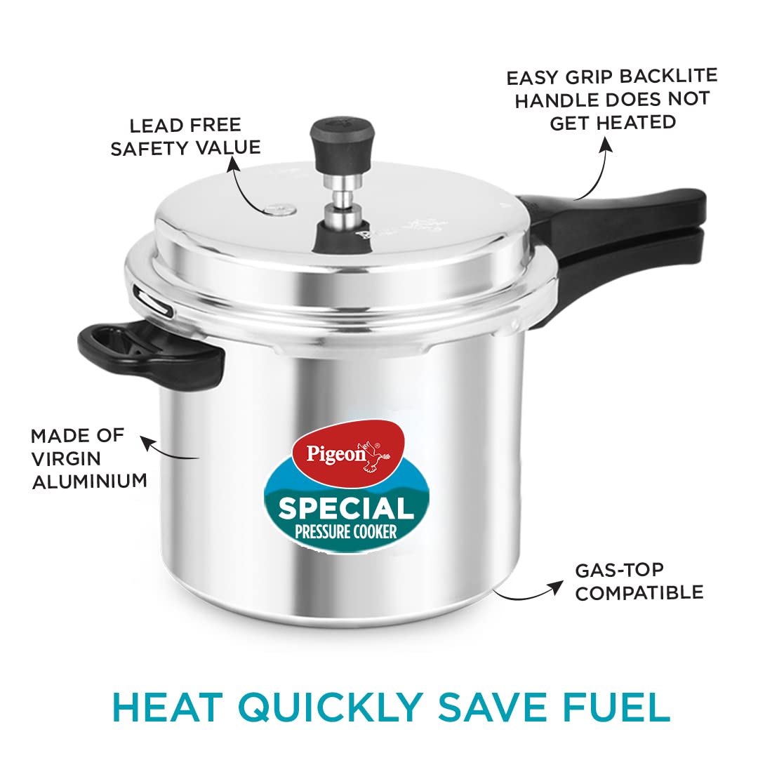 Pigeon by Stovekraft Aluminium Outer Lid Pressure Cooker (Silver)