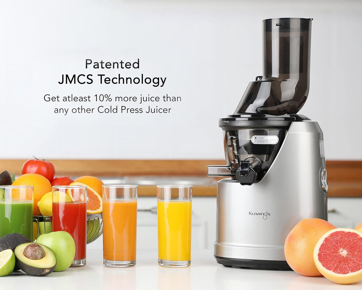 Kuvings B1700 Dark Silver Cold Press Juicer for Home with Attachments, All-in-1 Juicer for Fruits, Vegetables & Nut Milk, Smoothie & Sorbet, Patented JMCS Technology 10% More Juice, 12 Yrs Warranty
