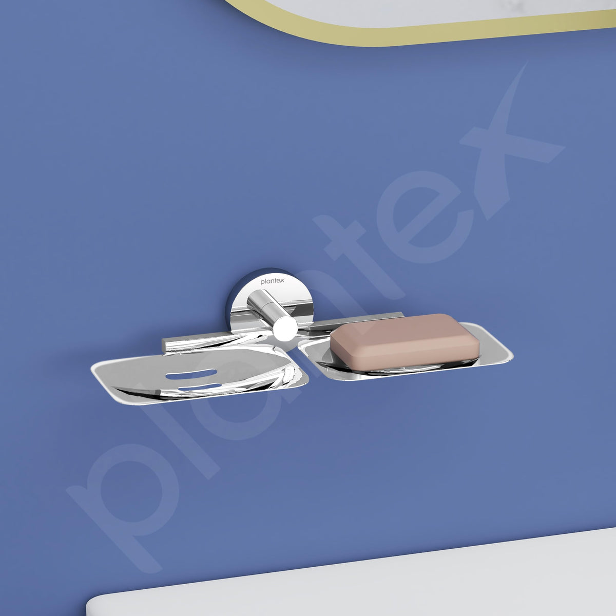 Plantex Smero Pure Brass Dual Soap Holder for Bathroom and Kitchen/Soap Stand/Soap Case/Soap Dish/Bathroom Accessories - Circle(Chorme)-2