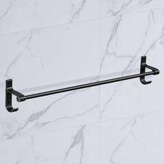 Plantex Aluminium Single Towel Rod for Bathroom/Towel Rack/Bathroom Towel Holder/Towel Stand with Hooks/Bathroom Accessories (24 inch - Black)-5