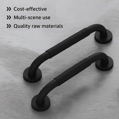 Plantex 304 Stainless Steel Grab Bar for Toilet with Grip/13 inch Anti-Slip Handle for Bathroom Support - Pack of 2 (Black)-4