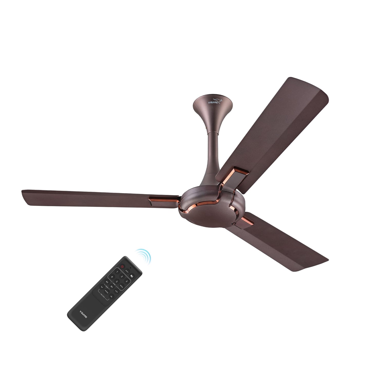 V-Guard Exado Pro AS High Speed Ceiling Fan For Home | BEE 1 Star Rating | 400 RPM | Dust Repellent Technology | Easy to Clean| (Pearl White Silver),1.2 Meter