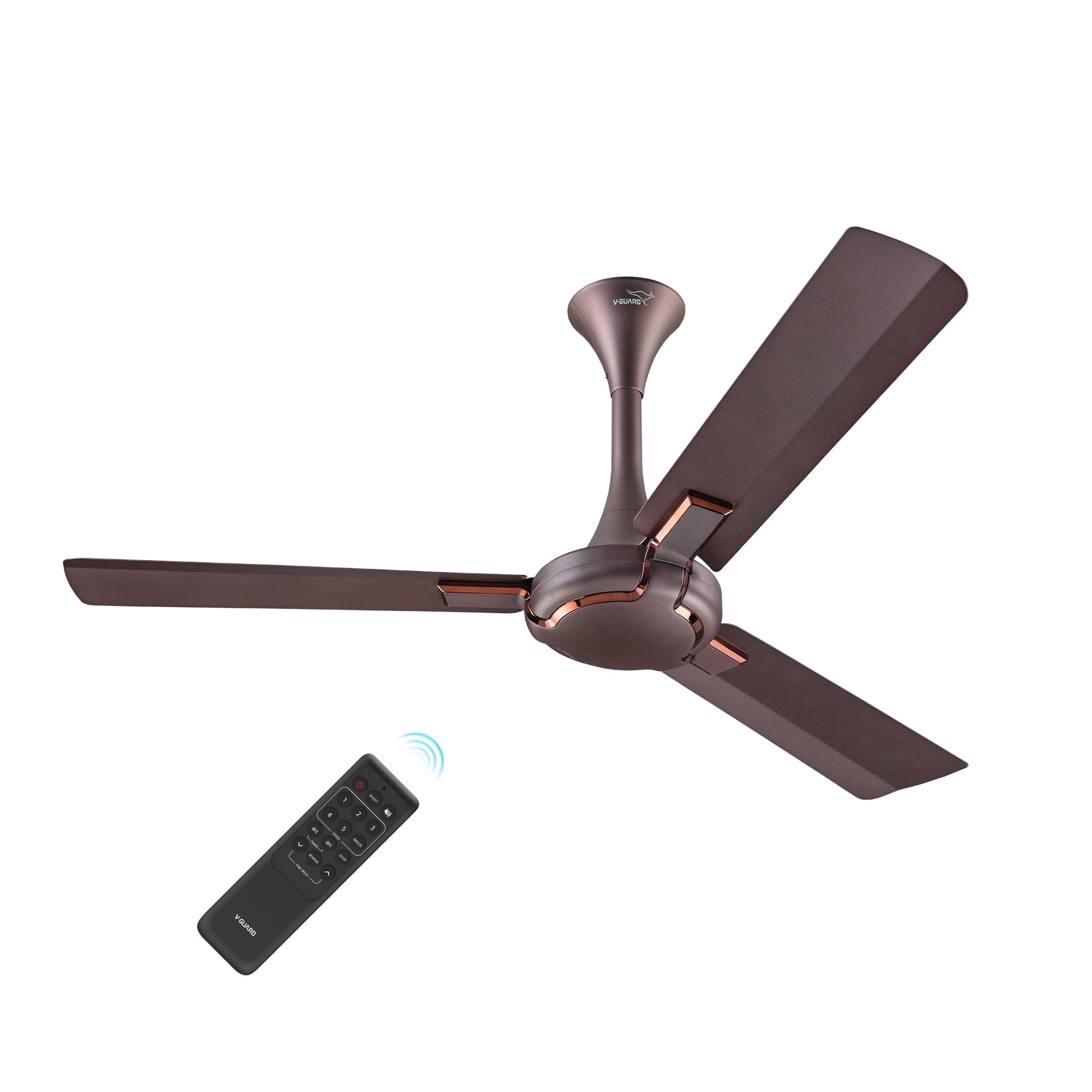 V-Guard Exado Pro AS High Speed Ceiling Fan For Home | BEE 1 Star Rating | 400 RPM | Dust Repellent Technology | Easy to Clean| (Pearl White Silver),1.2 Meter