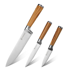 BERGNER Argent Stainless Steel 12.5 cm (5") Tomato Knife for Kitchen or Restaurant, Knife for Multipurpose Use, Hollow Handle with Superior Strength for Grip, Damascus Design