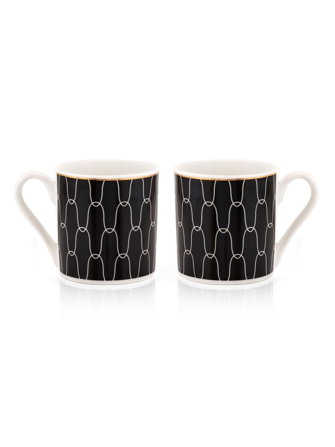 Clay Craft Fine Ceramic Tea/Coffee Cup Set of 6-200 ml Each (Noir N406), Tea Cup Set of 6, Microwave & Dishwasher Safe, Mugs for Coffee, Cups Set of 6, Mug Set, Gift Set, Ideal for Gifting