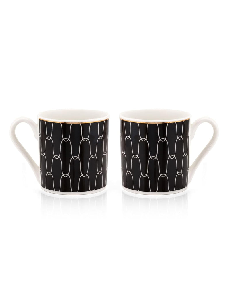 Clay Craft Fine Ceramic Tea/Coffee Cup Set of 6-200 ml Each (Noir N406), Tea Cup Set of 6, Microwave & Dishwasher Safe, Mugs for Coffee, Cups Set of 6, Mug Set, Gift Set, Ideal for Gifting