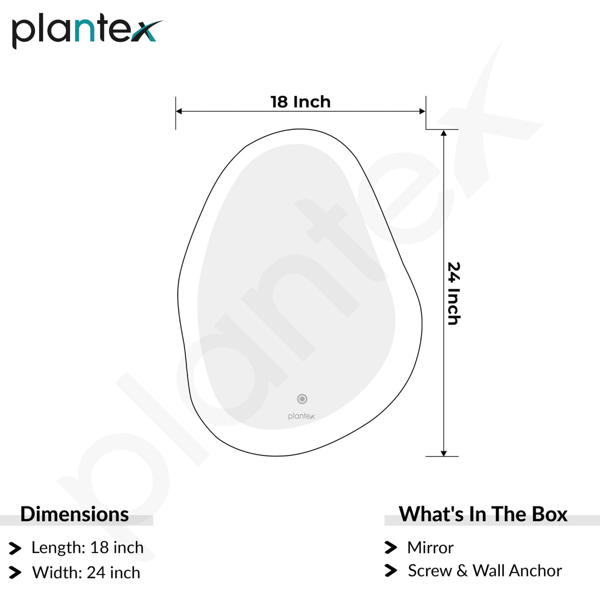 Plantex LED Bathroom Mirror with 3 Tone/Designer Mirror for Living Room/Bedroom/Dressing Room - Oval Shape (18 x 24 Inch) (Model APS-1465)-2