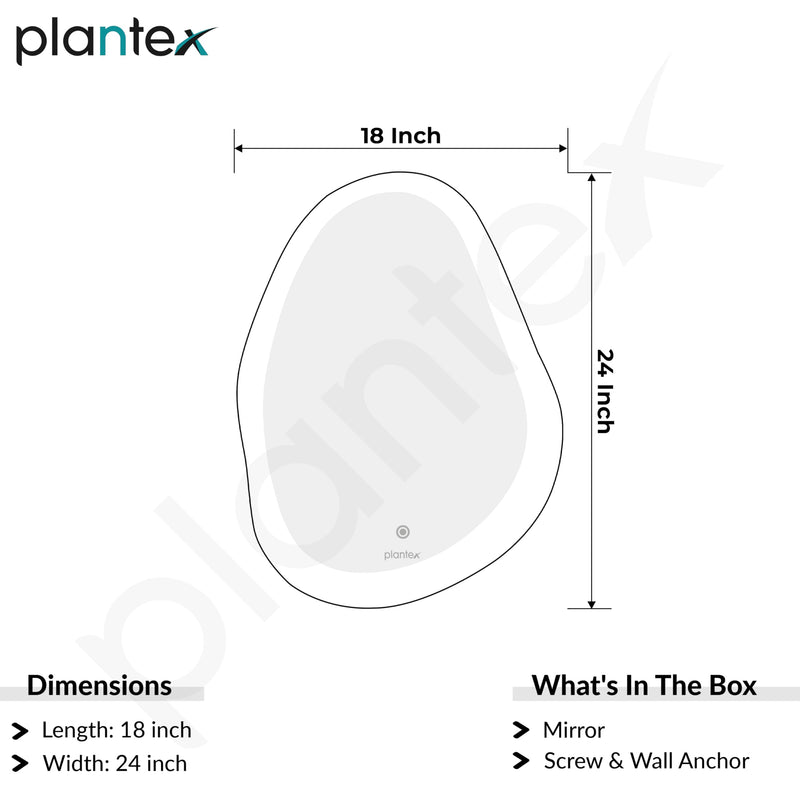 Plantex LED Bathroom Mirror with 3 Tone/Designer Mirror for Living Room/Bedroom/Dressing Room - Oval Shape (18 x 24 Inch) (Model APS-1465)-2